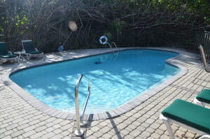 Bougainvillea pool access